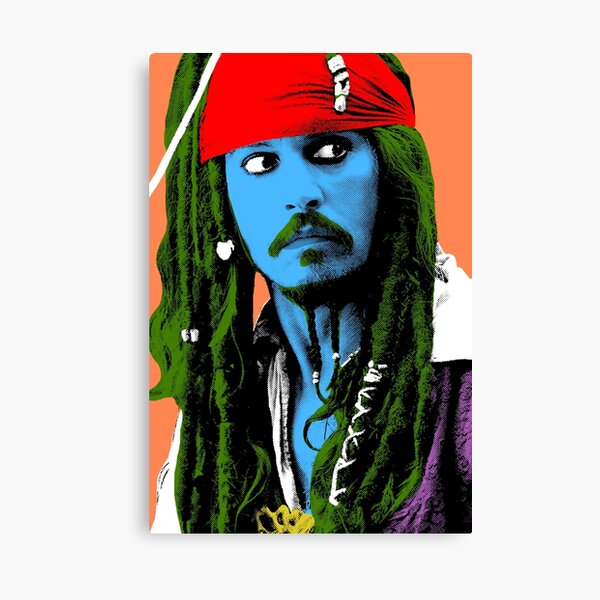 Kapitän Jack Sparrow Andy Warhol-Art Plakat, Pop-Art-großes Digital-Plakat-Porträt. Leinwanddruck