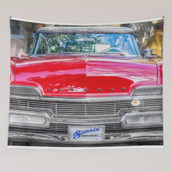Aperçu de l'œuvre 1957 Rouge Lincoln Premier Coupé X100 créée et vendue par RichFrancoCars.