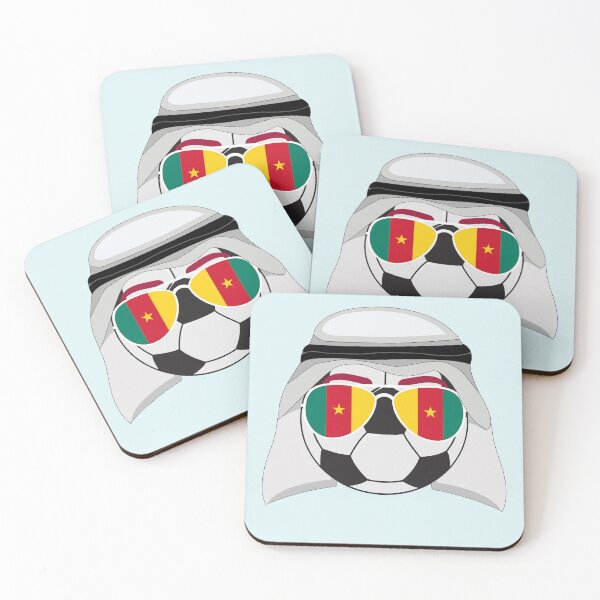 Item preview, Cameroon Flag inside Sunglasses on a Soccer ball Wearing a Keffiyeh designed and sold by Dexter Freeman.
