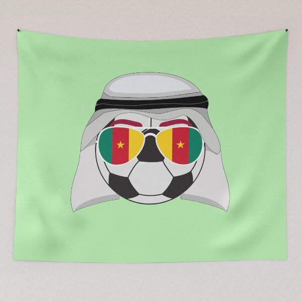 Item preview, Cameroon Flag inside Sunglasses on a Soccer ball Wearing a Keffiyeh designed and sold by Dexter Freeman.