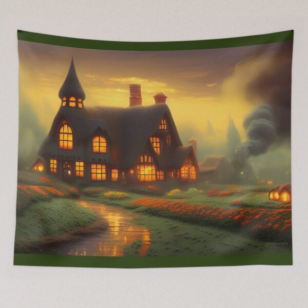 Item preview, Cute Cosy Fantasy Cottage after the Rain designed and sold by DreamyEscapism.