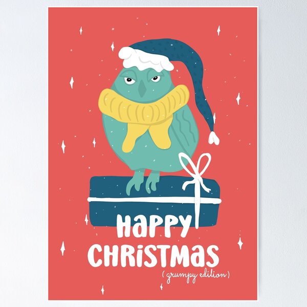 Item preview, Happy Christmas - Grumpy Edition -  Owls Greetings collection - YBG designed and sold by MaddaMom.
