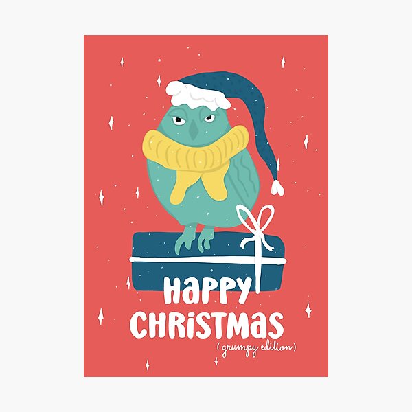 Item preview, Happy Christmas - Grumpy Edition -  Owls Greetings collection - YBG designed and sold by MaddaMom.