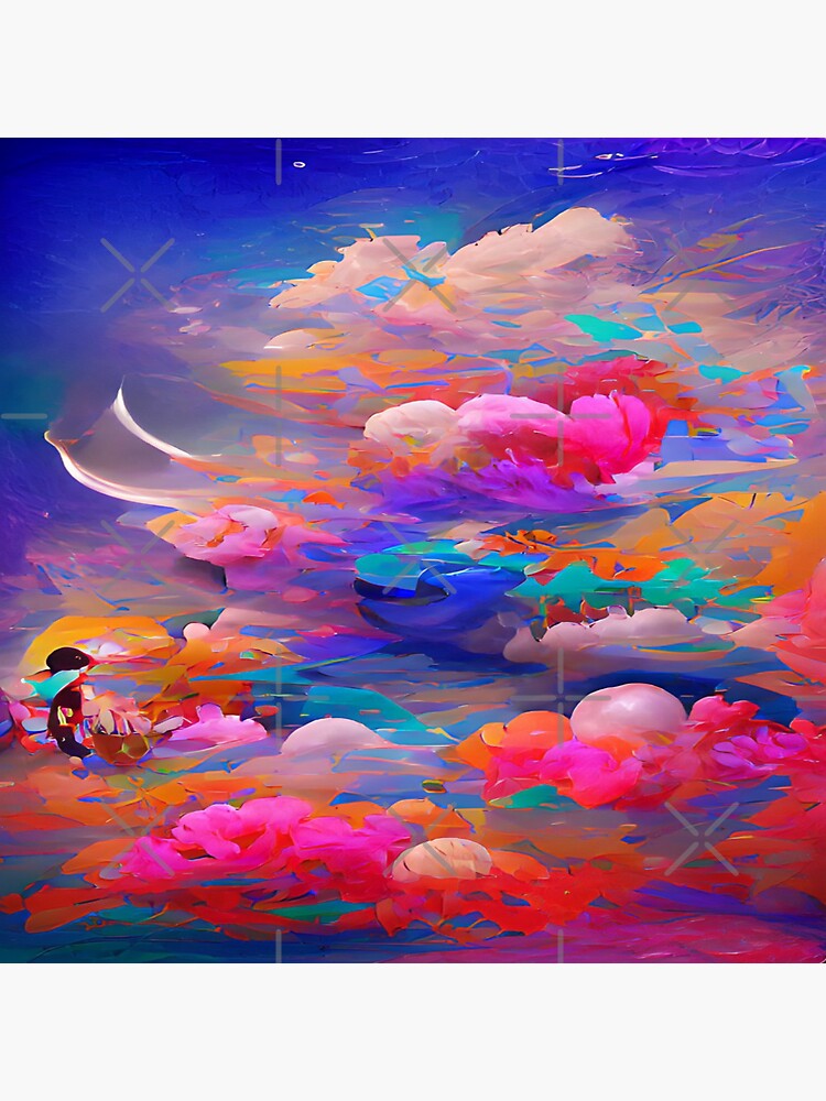 "Abstraction Abstract deepstyle Vapour Rainbow Flow Art" Sticker for