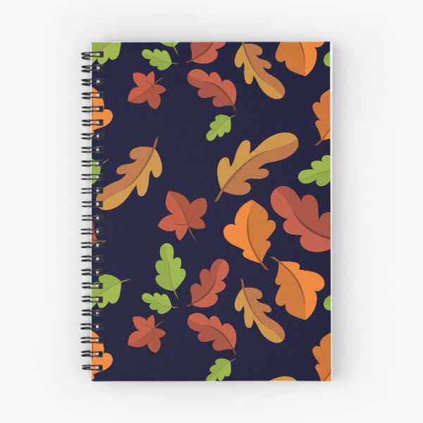 Item preview, Fall leaves pattern on midnight blue background designed and sold by DesignsByMadiha.