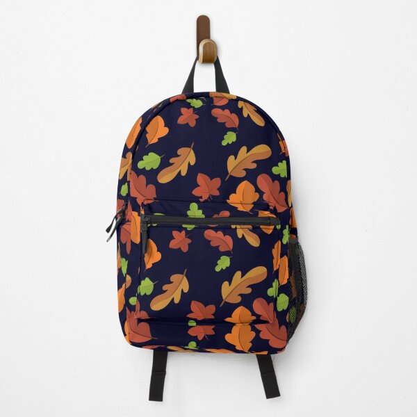 Item preview, Fall leaves pattern on midnight blue background designed and sold by DesignsByMadiha.