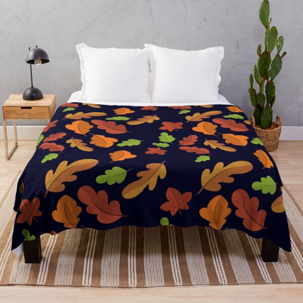 Item preview, Fall leaves pattern on midnight blue background designed and sold by DesignsByMadiha.