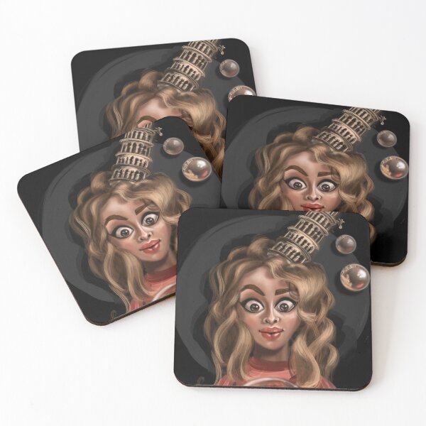 Item preview, Italy girl portrait print with leaning Tower of Piza  designed and sold by cheervinsky.