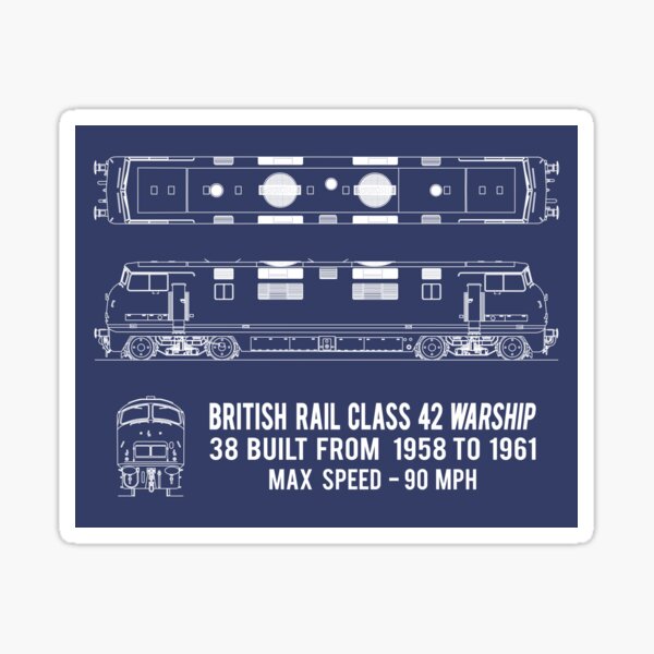 "British Rail Class 42 Warship Blueprint Diagram Gift