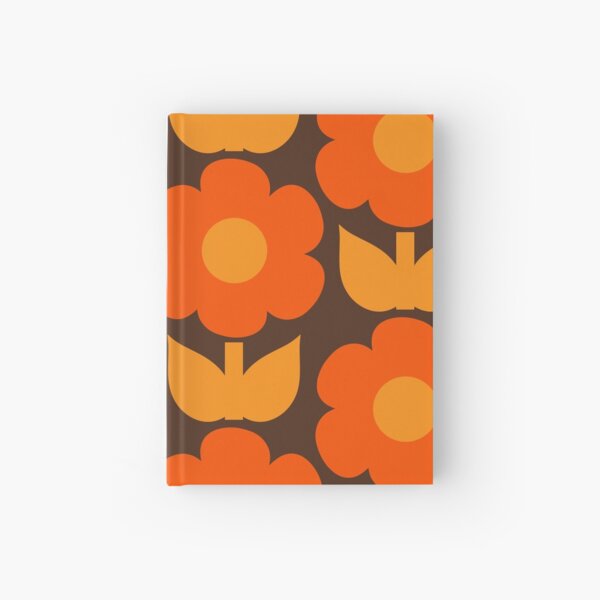 Item preview, Jonnty Flowers Retro Floral Pattern in 70s Brown and Orange  designed and sold by kierkegaard.