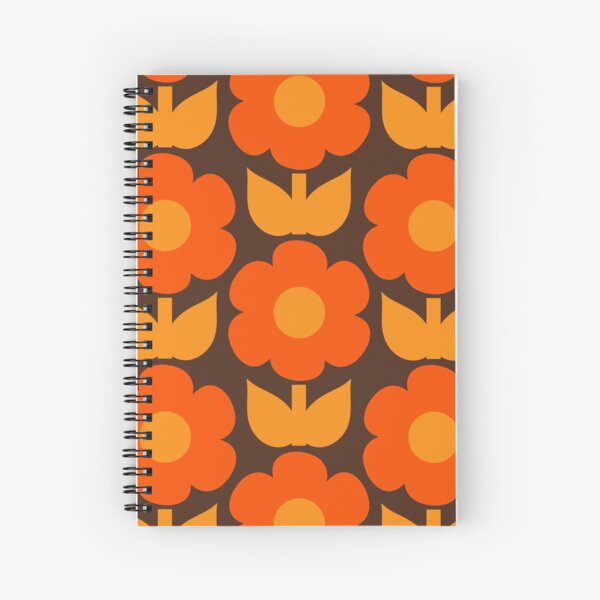 Item preview, Jonnty Flowers Retro Floral Pattern in 70s Brown and Orange  designed and sold by kierkegaard.