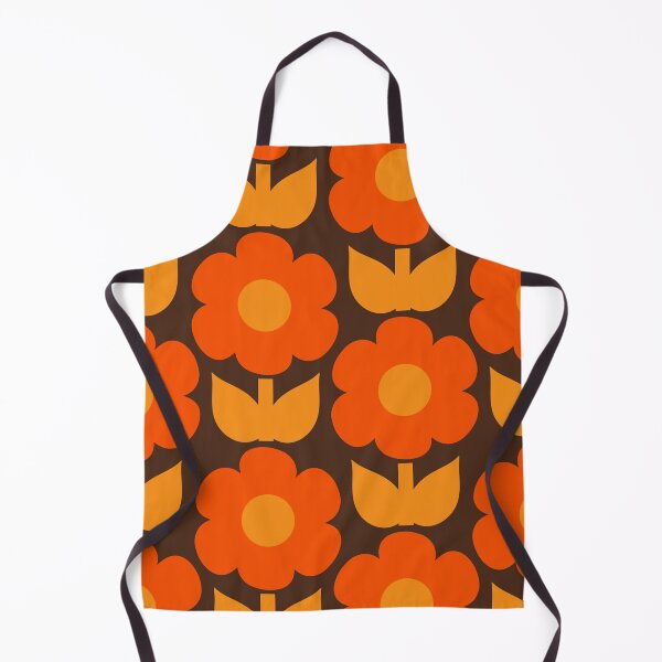 Item preview, Jonnty Flowers Retro Floral Pattern in 70s Brown and Orange designed and sold by kierkegaard.