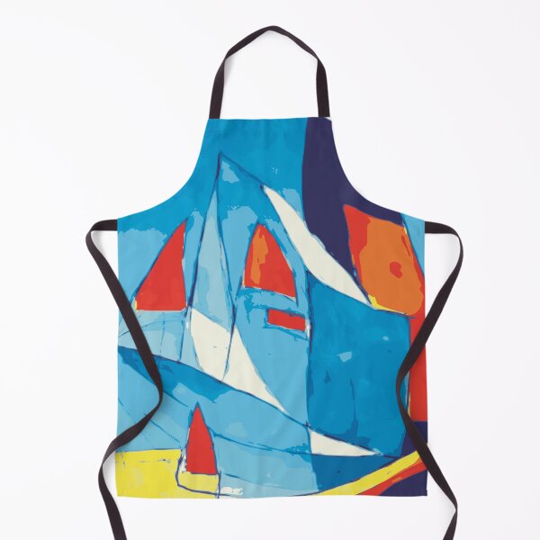 Item preview, Sailboating Abstract Illustration in Indigo Blue with Red Accent designed and sold by Nonshape.