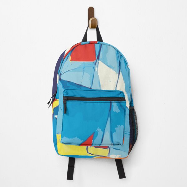 Item preview, Sailboating Abstract Illustration in Indigo Blue with Red Accent designed and sold by Nonshape.