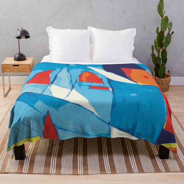 Item preview, Sailboating Abstract Illustration in Indigo Blue with Red Accent designed and sold by Nonshape.