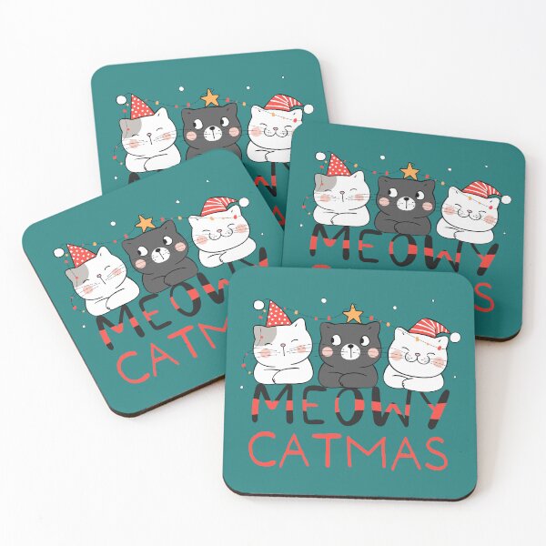 Item preview, Meowy Catmas Merry Catmas Christmas Lights cat tangled in christmas lights designed and sold by HoneyHue.