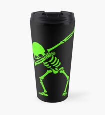 Dabbing Skeleton Green Travel Mug