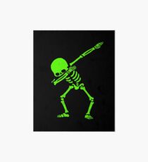 Dabbing Skeleton Green Art Board