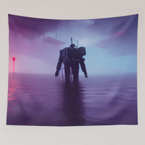 Item preview, Robot in the river under the city designed and sold by Epicflood.