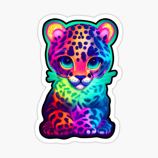 NEON BABY LEOPARD Sticker