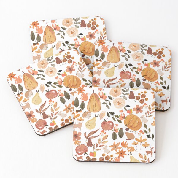 Item preview, Seamless Autumn Fall Watercolor Leaves and Animals designed and sold by adoredigitals.