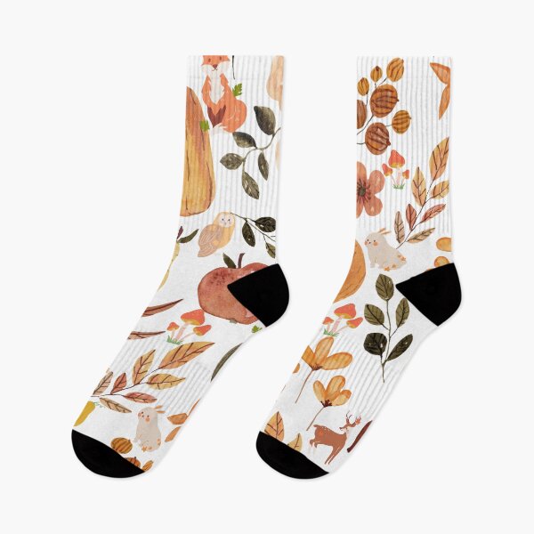 Item preview, Seamless Autumn Fall Watercolor Leaves and Animals designed and sold by adoredigitals.