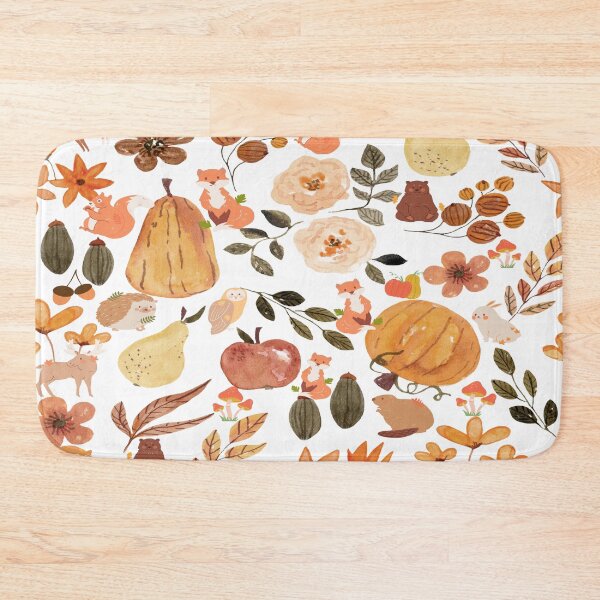 Item preview, Seamless Autumn Fall Watercolor Leaves and Animals designed and sold by adoredigitals.
