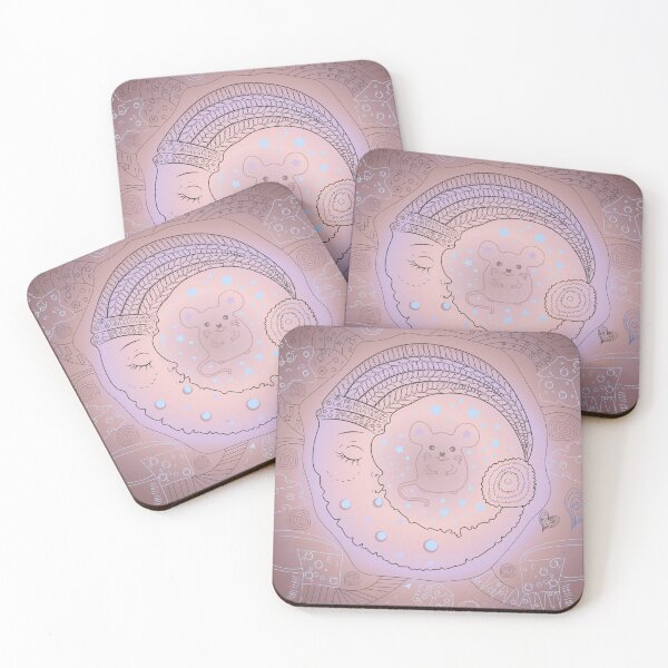 Item preview, When the Moon Sleeps, the mouse nibbles cheese. designed and sold by JeLoTall.