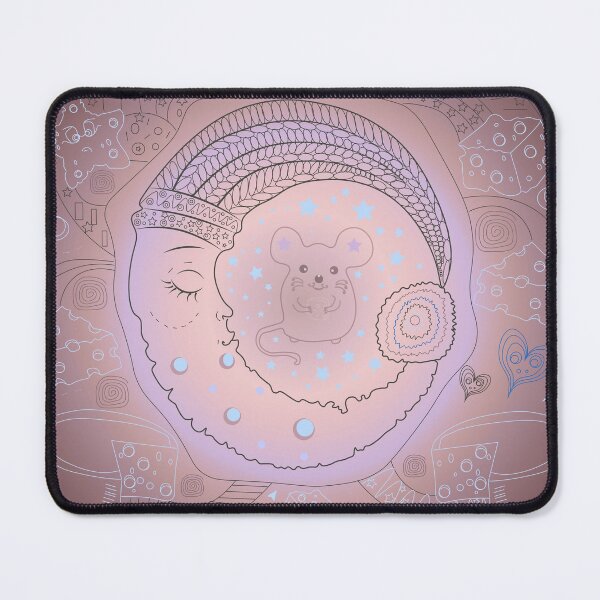 Item preview, When the Moon Sleeps, the mouse nibbles cheese. designed and sold by JeLoTall.