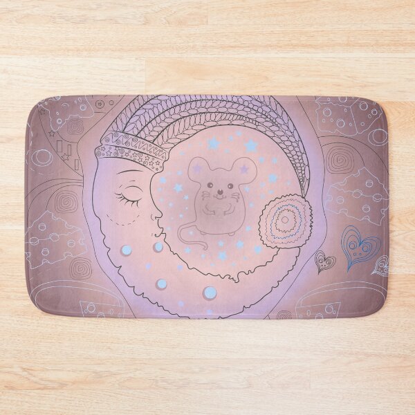 Item preview, When the Moon Sleeps, the mouse nibbles cheese. designed and sold by JeLoTall.