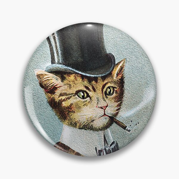 Item preview, Anamorphic Male Cat in Top Hat Fancy Vintage Postcard Print Art designed and sold by darcijj.