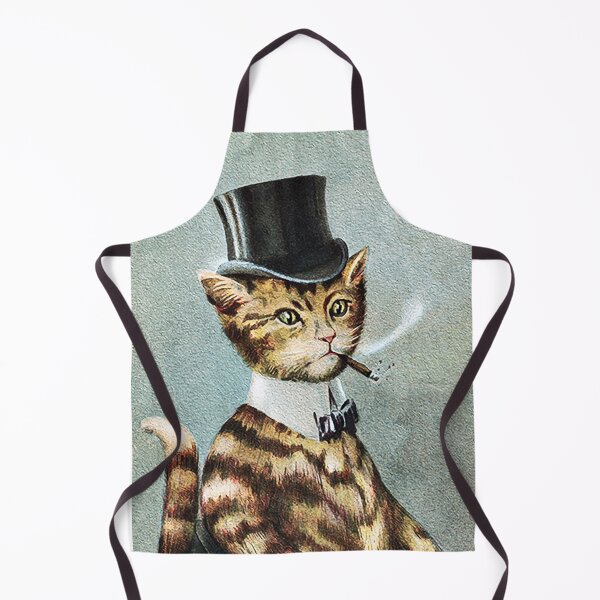 Item preview, Anamorphic Male Cat in Top Hat Fancy Vintage Postcard Print Art designed and sold by darcijj.