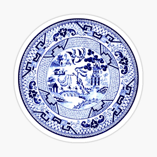 "Willow Pattern Plate" Sticker for Sale by ViscountBlip | Redbubble