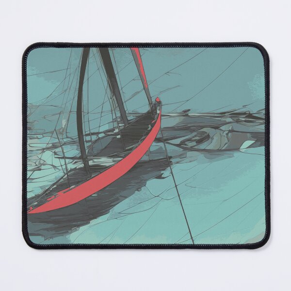 Item preview, Sailboat Sailing Aqua Green Blue Abstract Illustration designed and sold by Nonshape.