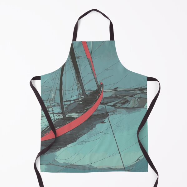 Item preview, Sailboat Sailing Aqua Green Blue Abstract Illustration designed and sold by Nonshape.