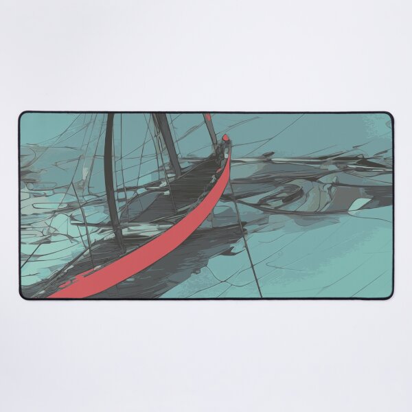 Item preview, Sailboat Sailing Aqua Green Blue Abstract Illustration designed and sold by Nonshape.