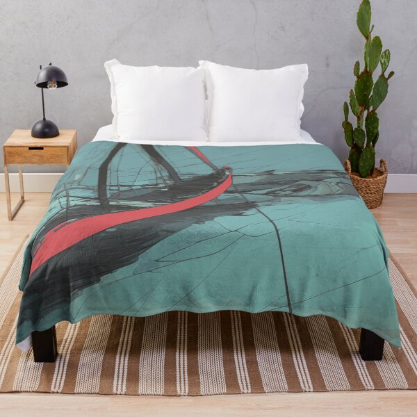 Item preview, Sailboat Sailing Aqua Green Blue Abstract Illustration designed and sold by Nonshape.
