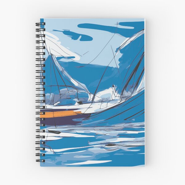 Item preview, Sailboat Sailing Loose Blue Abstract Illustration designed and sold by Nonshape.