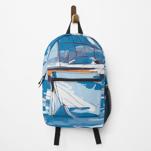 Item preview, Sailboat Sailing Loose Blue Abstract Illustration designed and sold by Nonshape.
