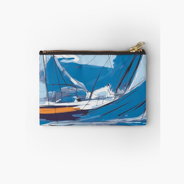 Item preview, Sailboat Sailing Loose Blue Abstract Illustration designed and sold by Nonshape.
