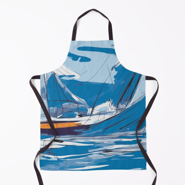 Item preview, Sailboat Sailing Loose Blue Abstract Illustration designed and sold by Nonshape.