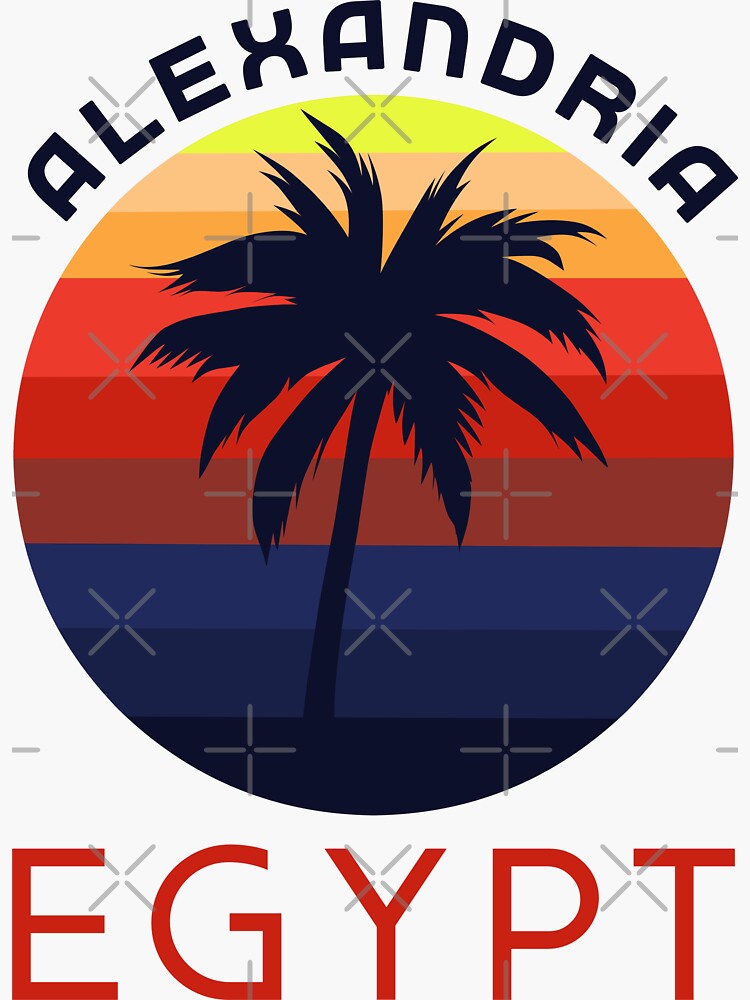 "Alexandria Egypt Sunset Palm Tree" Sticker for Sale by EgyptConnection Redbubble