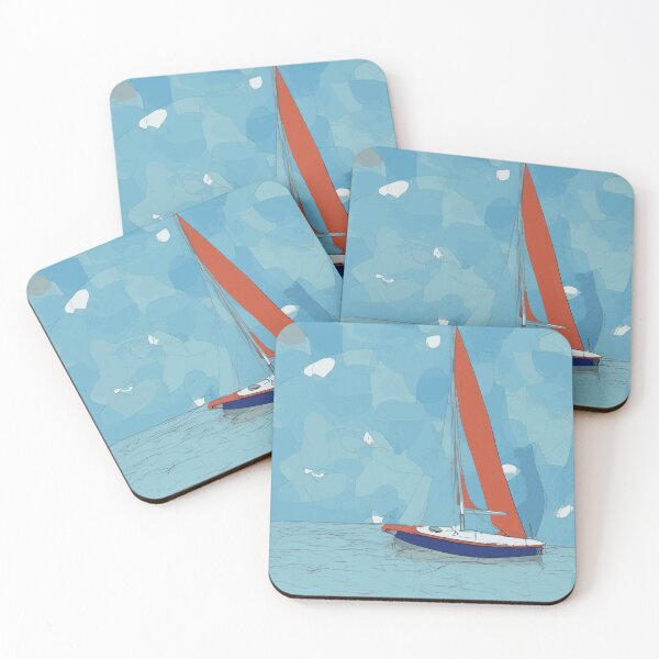 Item preview, Sailboat Sailing Alone Abstract Illustration designed and sold by Nonshape.