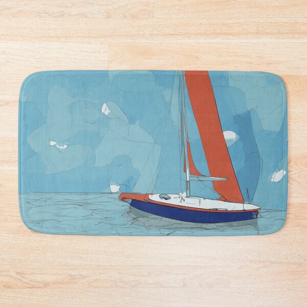 Item preview, Sailboat Sailing Alone Abstract Illustration designed and sold by Nonshape.