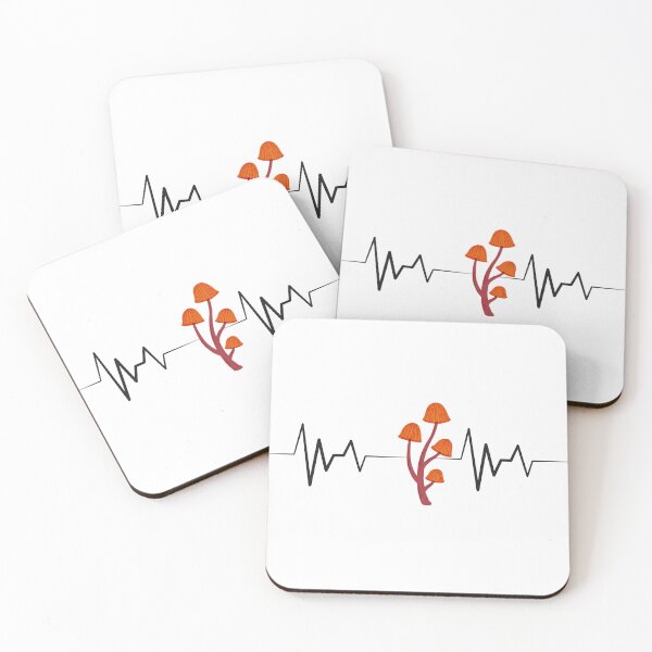 Item preview, Watercolor Mushroom Brownie Heartbeat Pulse Heart Line ECG designed and sold by moderncrazeshop.