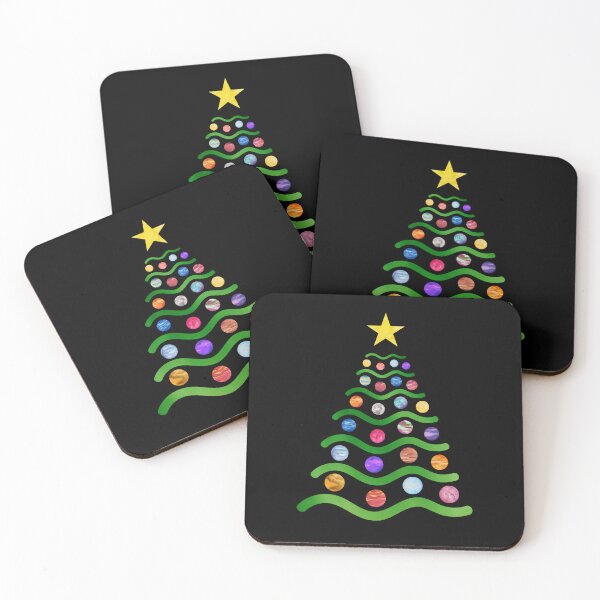 Item preview, Colorful Christmas Tree With Planet Baubles  designed and sold by humnoo.