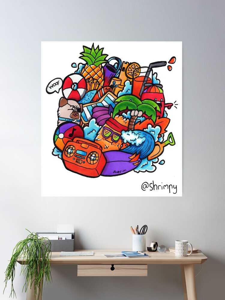Beach Doodle Poster