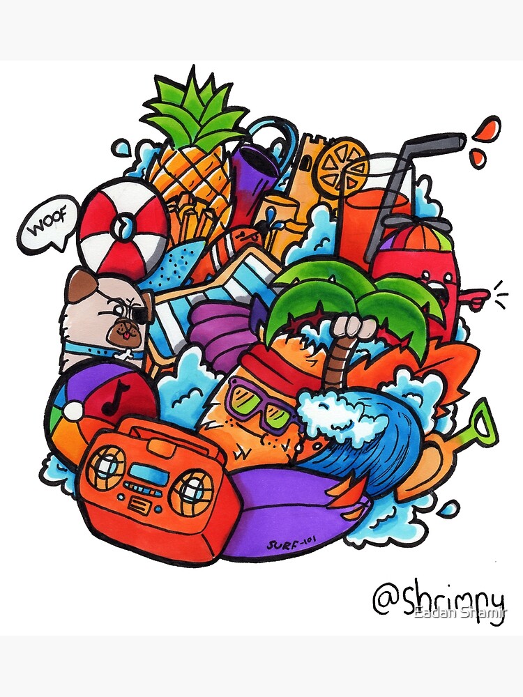 Beach Doodle Poster