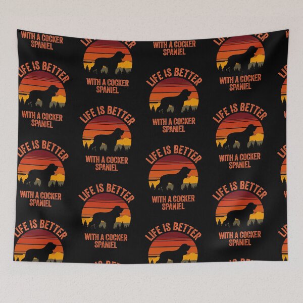 Item preview, Life Is Better With A Cocker Spaniel Vintage Sunset Dog Gift  designed and sold by Guarddogdrive.