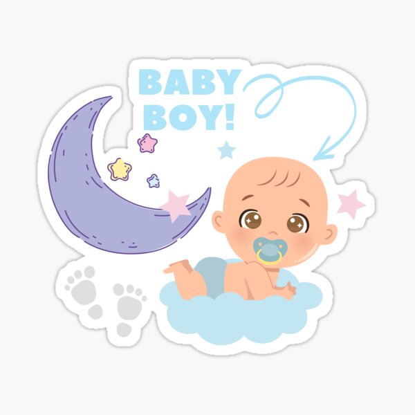 Newborn Baby Boy Sticker Sticker for Sale by lovymedia